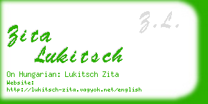 zita lukitsch business card
